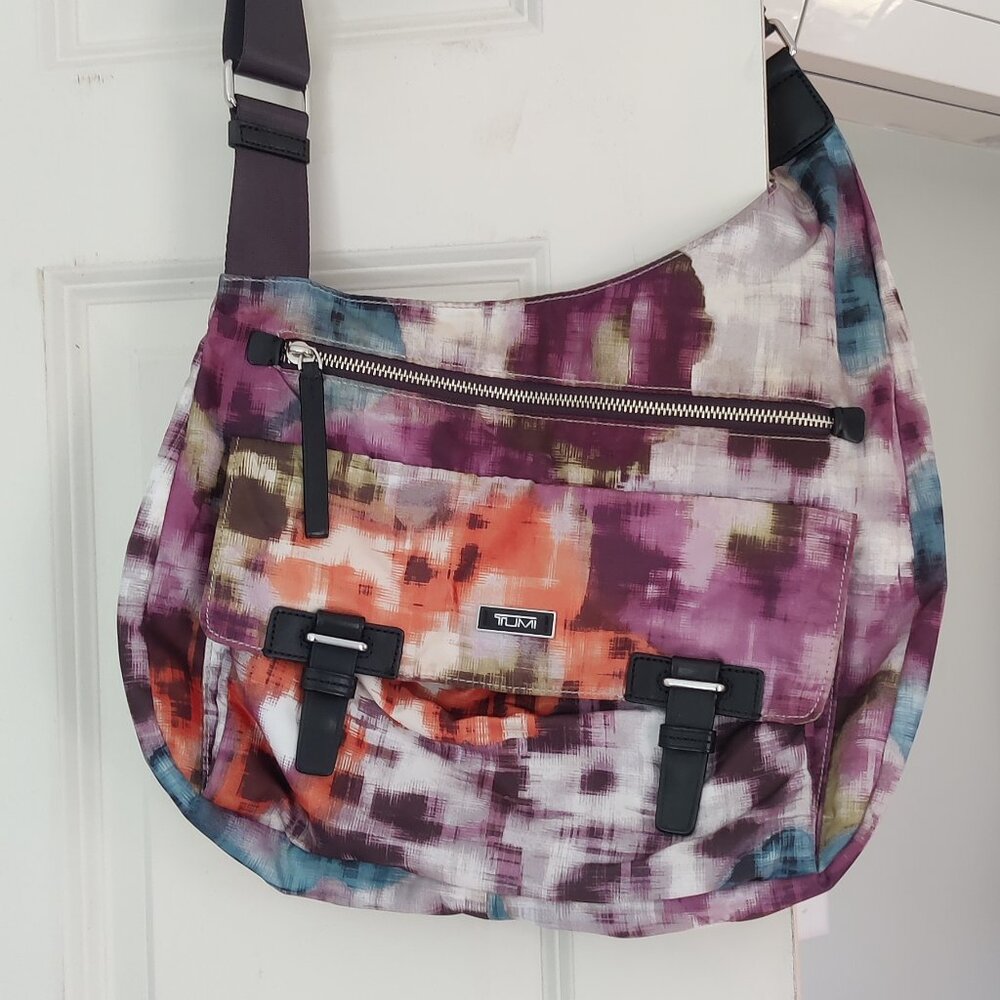 watercolor Tumi crossbody bag